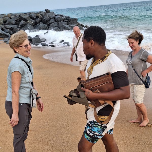 walking on the beach during a sightseeing tour in Lomé